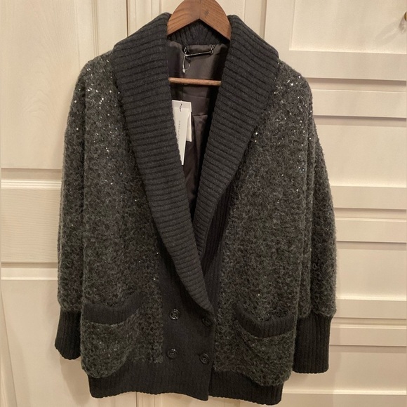 Diane Von Furstenberg sequin cardigan sweater. Brand New with tags - Picture 3 of 12
